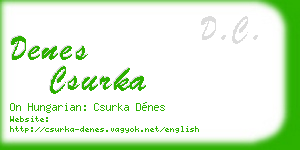 denes csurka business card